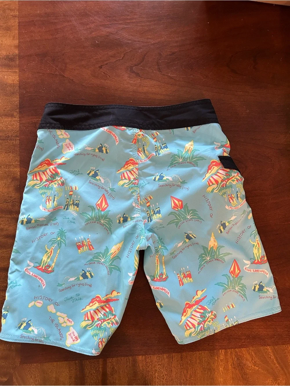 Volcom Mod-Tech Boy's Light Blue Tropical Print Swim Trunks
